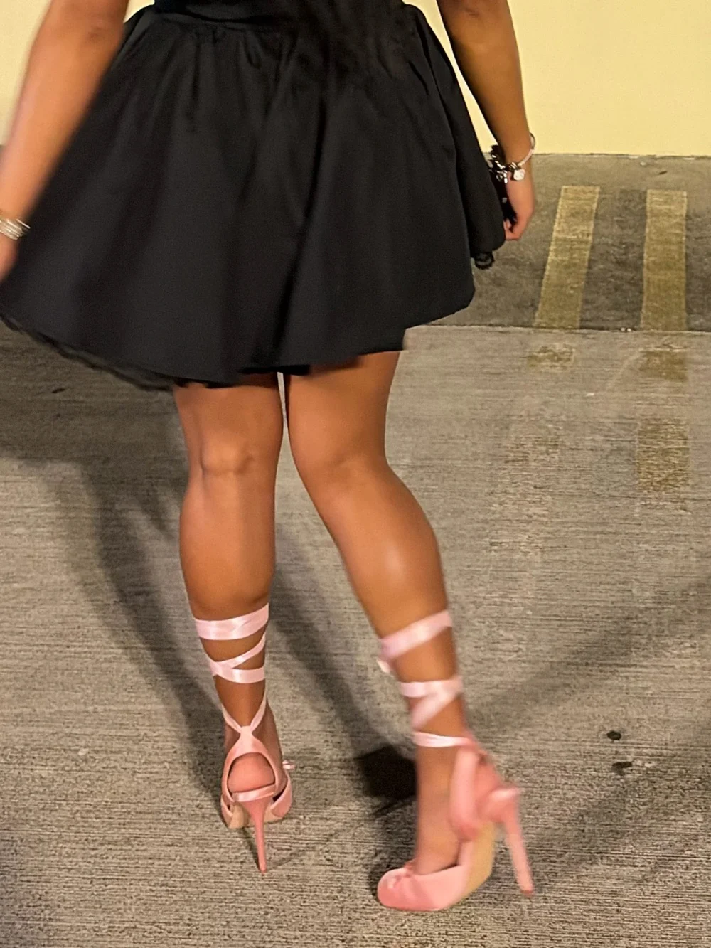 Pink Satin Lace-Up Ballet Heels